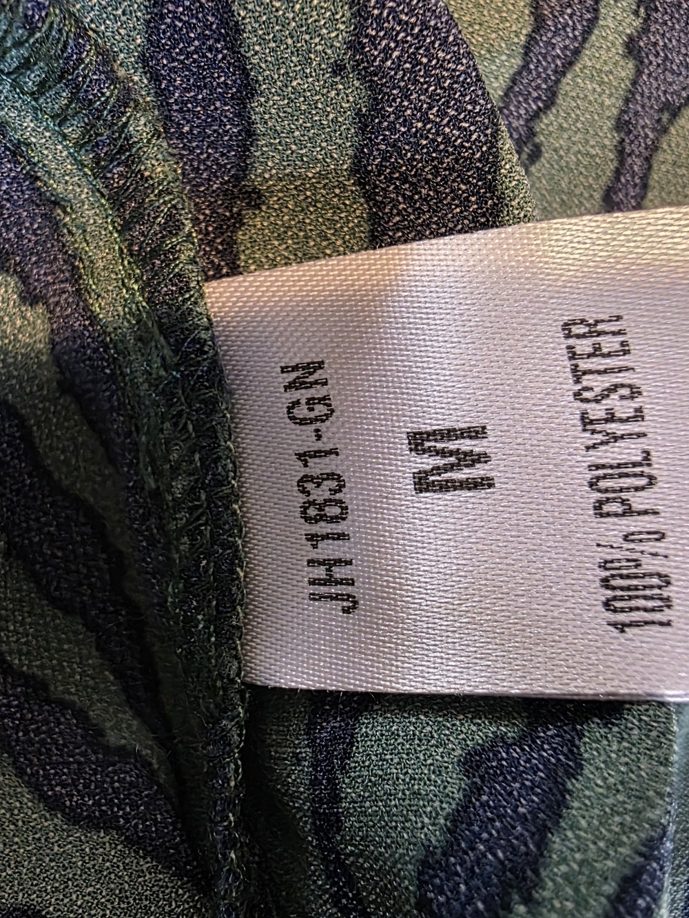 THML Green Zebra Print Smocked Yoke Long-Sleeve Blouse - Picture 6 of 6